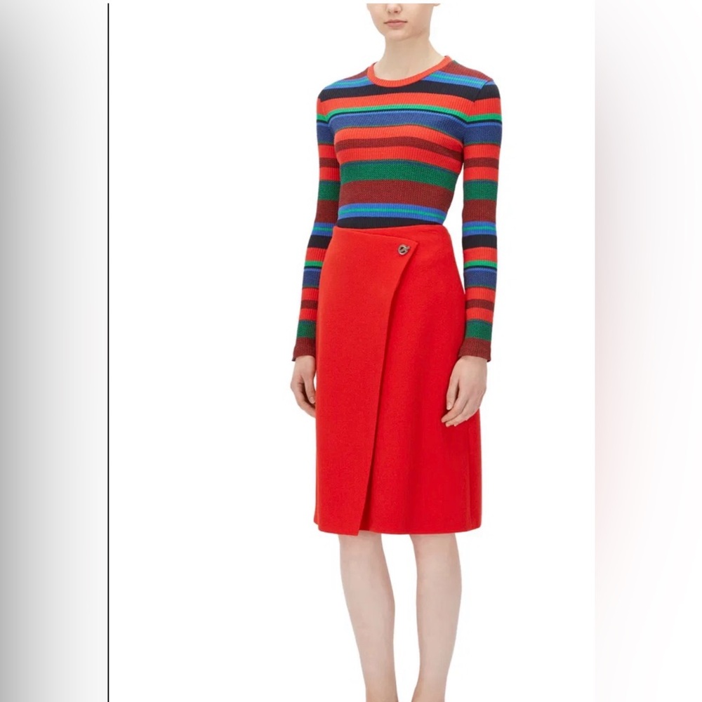 Hugo Boss Wool Mix Asymmetric Wrap Skirt - Size 10